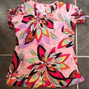 SO PRETTY!!! KOI BRAND SCRUB TOP